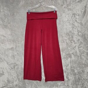ONER SoftMotion Fold Over Straight Leg Bottoms Women L Red Pants Short Length